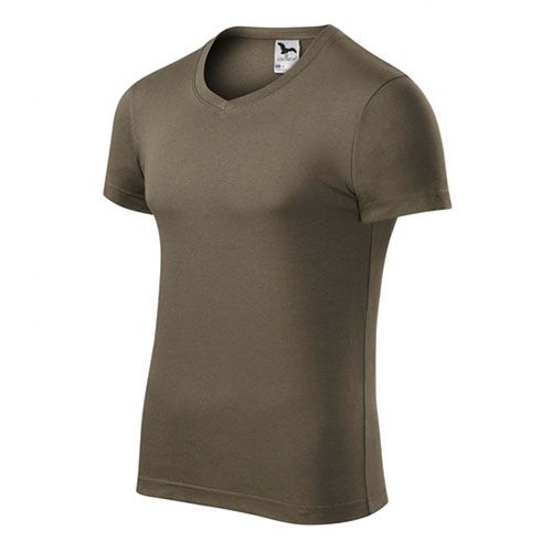 Malfini 146 V nyakú póló Slim Fit férfi Army termék fő termékképe