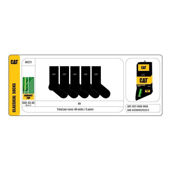Caterpillar CAT-260B-500A / CAT AV227 Business zokni 5-pack	43-46	Fekete termék fő termékképe