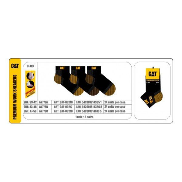 Caterpillar CAT-00216 / AV778A Caterpillar Premium Munka Bokazokni 3-pack fekete termék fő termékképe