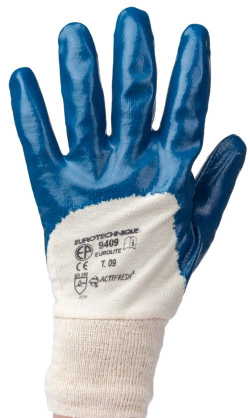 EP EUROLITÉ TENYÉREN MÁRTOTT KÉK NITRIL KESZTYŰ, ACTIFRESH (KIFUTÓ) termék fő termékképe