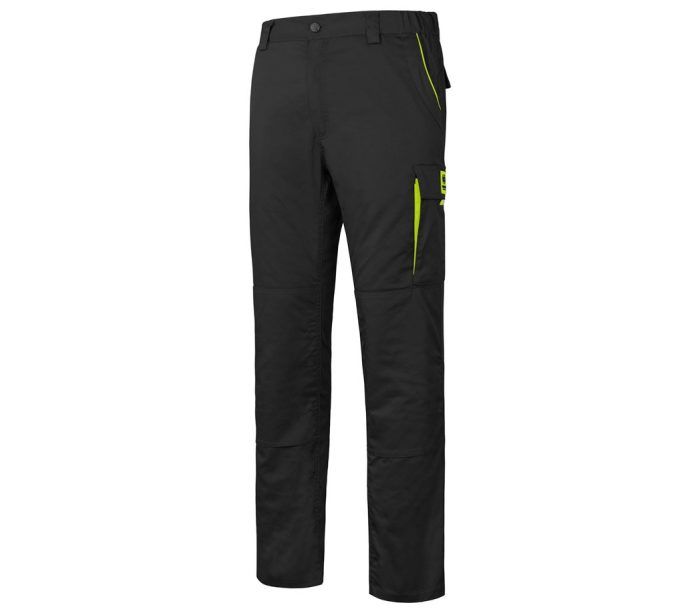 BURGIA PURE sztreccs derekas munkanadrág fekete/sárga termék fő termékképe