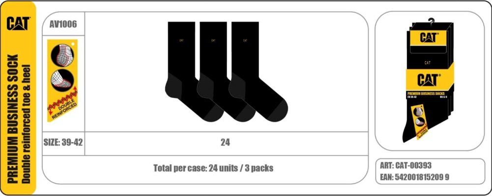 Caterpillar CAT-00393 AV1006 Premium Business zokni 3-pack fekete termék fő termékképe